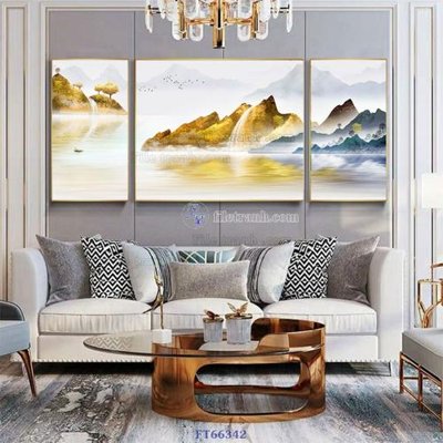 File in lụa Tranh treo pha lê gương FT66342 (chất lượng cao) Tranh treo pha lê gương FT66342