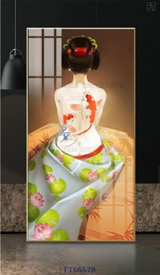 File gốc Tranh treo pha lê gương FT66578 (in lụa) họa tiết 3D
