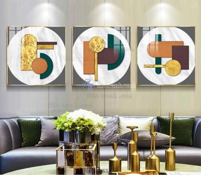 File in trần Tranh treo pha lê gương FT66654 (file gốc) hoa văn 3D