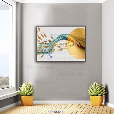 File in lụa Tranh treo pha lê gương FT66843 (hoa văn) Tranh treo pha lê gương FT66843