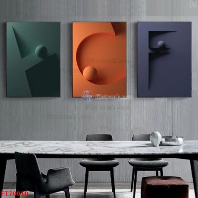 Ảnh gốc Tranh treo hiện đại pha lê gương FT70010 (độ nét cao) in mica