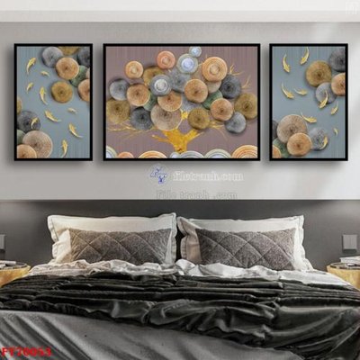 File in trần Tranh treo hiện đại pha lê gương FT70053 (file gốc) phong thủy