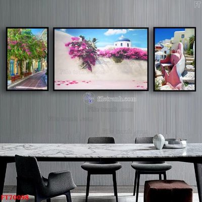 File in trần Tranh treo hiện đại pha lê gương FT70098 (bản gốc) hoa văn