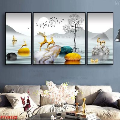 File gốc Tranh treo hiện đại pha lê gương FT70122 (phong cách) tối giản