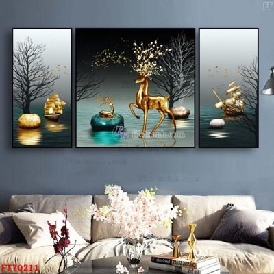 File ảnh gốc Tranh treo hiện đại pha lê gương FT70211 không vỡ nét