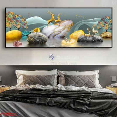 File tranh in trần 3D Tranh treo hiện đại pha lê gương FT70224 (ảnh gốc)