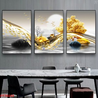 File gốc Tranh treo hiện đại pha lê gương FT70233 (in tráng gương) ốp tường