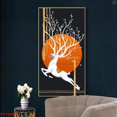 Download file gốc Tranh treo hiện đại pha lê gương FT70330 (in lụa) nghệ thuật