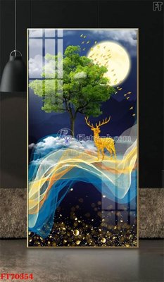 Download file Tranh treo hiện đại pha lê gương FT70354 (gốc) in mica đèn LED