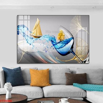 File PSD Tranh treo hiện đại pha lê gương FT70485 (nguyên bản) cho thiết kế