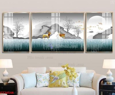 File gốc Tranh treo hiện đại pha lê gương FT70548 (in tráng gương) ốp tường