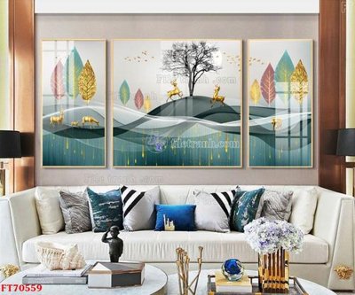 File gốc Tranh treo hiện đại pha lê gương FT70559 (in ấn) màu sắc trung thực