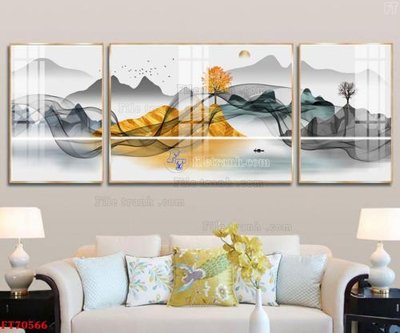 File ảnh Tranh treo hiện đại pha lê gương FT70566 (gốc) dùng in Pano