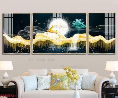 File tranh Tranh treo hiện đại pha lê gương FT70572 (ảnh gốc) in trần 3D