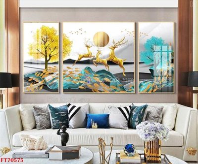 File in mica Tranh treo hiện đại pha lê gương FT70575 (bản gốc) làm vách ngăn