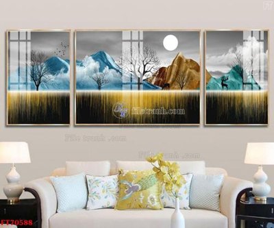 File gốc Tranh treo hiện đại pha lê gương FT70588 (in tráng gương) ốp tường