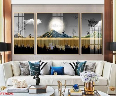 File gốc Tranh treo hiện đại pha lê gương FT70591 (trang trí) phòng làm việc