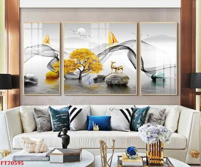 Download file gốc Tranh treo hiện đại pha lê gương FT70595 (in lụa) tranh 3D