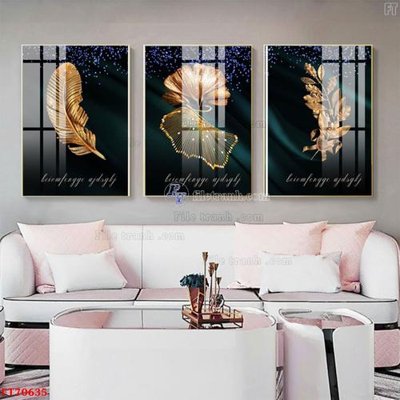 File tranh in trần 3D Tranh treo hiện đại pha lê gương FT70635 (ảnh gốc)