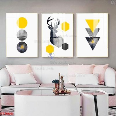 File in trần Tranh treo hiện đại pha lê gương FT70641 (bản gốc 3D) sống động