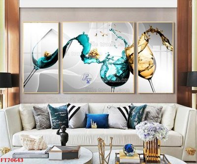 Ảnh gốc Tranh treo hiện đại pha lê gương FT70643 (nét căng) in mica
