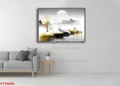 File tranh Tranh treo hiện đại pha lê gương FT70696 (ảnh gốc) in trần xuyên sáng