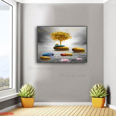 Ảnh gốc Tranh treo hiện đại pha lê gương FT70701 (nét căng) in mica