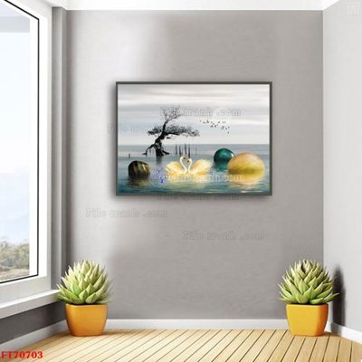 File ảnh gốc Tranh treo hiện đại pha lê gương FT70703 không vỡ nét