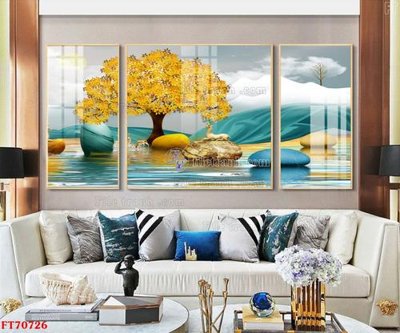 File gốc Tranh treo hiện đại pha lê gương FT70726 (in 3D) cho trang trí