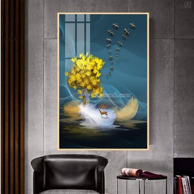 File tranh in trần Tranh treo pha lê gương FT78191 (ảnh gốc siêu nét)