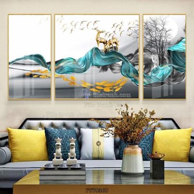 Tải file Tranh treo pha lê gương FT78368 (gốc) chủ đề hoa sen