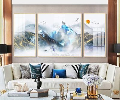 File in lụa Tranh treo pha lê gương FT78386 (chất lượng cao) Tranh treo pha lê gương FT78386