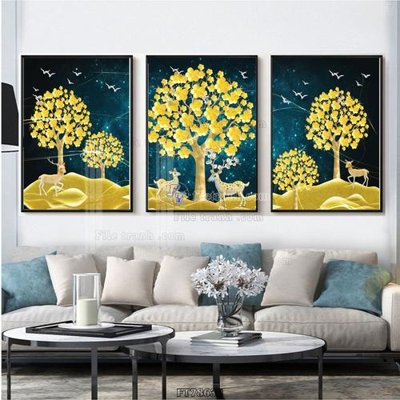 File in trần Tranh treo pha lê gương FT78632 (bản gốc 3D) sống động