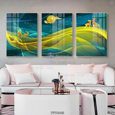 File tranh Tranh treo pha lê gương FT78645 (ảnh gốc) in trần 3D