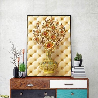 File gốc Tranh trang trí lối vào 1 tấm FT8022 (in tráng gương) ốp tường