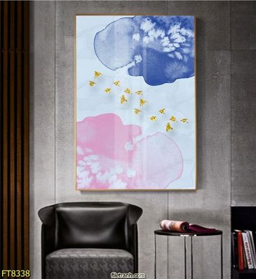 Tải file Tranh trang trí lối vào 1 tấm FT8338 (gốc) chủ đề hoa sen