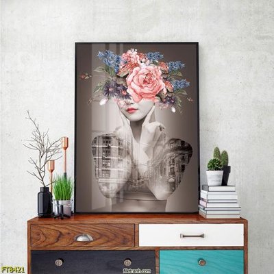 Chi tiết file tranh tráng gương Tranh trang trí lối vào 1 tấm FT8421 (ảnh gốc)