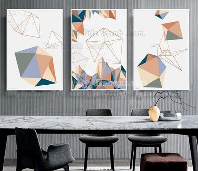 File tranh File tranh hiện đại pha lê gương FT85047 (bản gốc) in lụa dán tường