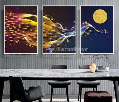 File in trần File tranh hiện đại pha lê gương FT85077 (bản gốc) 5D