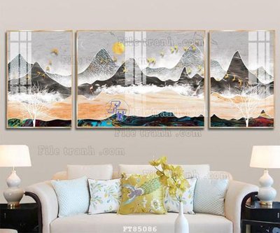 File gốc in ấn File tranh hiện đại pha lê gương FT85086 (sẵn sàng tải về)