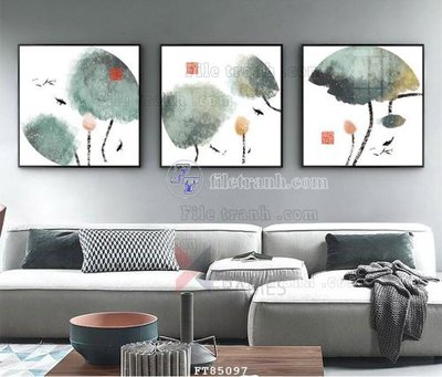 File gốc File tranh hiện đại pha lê gương FT85097 (in lụa) hoa văn cổ điển