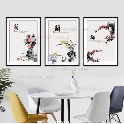 File gốc File tranh hiện đại pha lê gương FT85151 (in lụa) hoa văn cổ điển