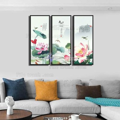 File gốc File tranh hiện đại pha lê gương FT85189 (in lụa) tranh mã đáo