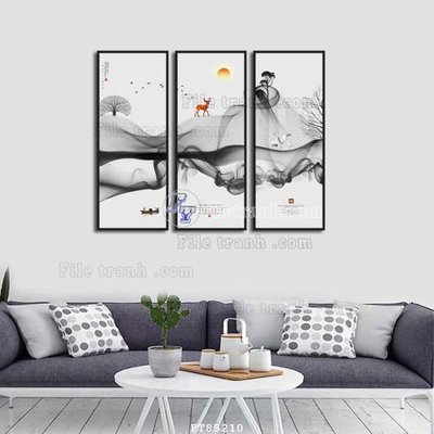 File gốc File tranh hiện đại pha lê gương FT85210 (in lụa) chi tiết cao