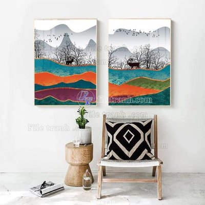 File tranh File tranh hiện đại pha lê gương FT85230 (bản gốc) trang trí văn phòng