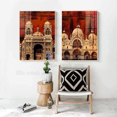 File tranh File tranh hiện đại pha lê gương FT85367 (ảnh gốc) in trần 3D