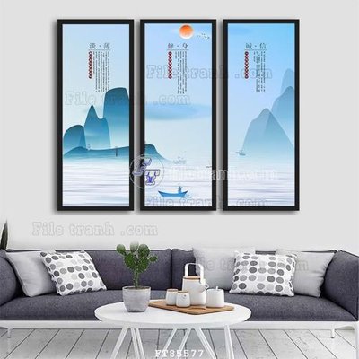 File in trần File tranh hiện đại pha lê gương FT85577 (bản gốc) hoa văn