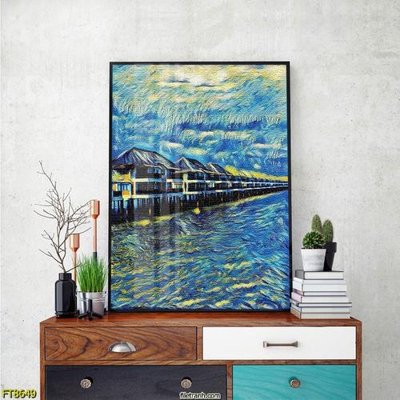 File in lụa Tranh trang trí lối vào 1 tấm FT8649 (phong cảnh) Tranh trang trí lối vào 1 tấm FT8649