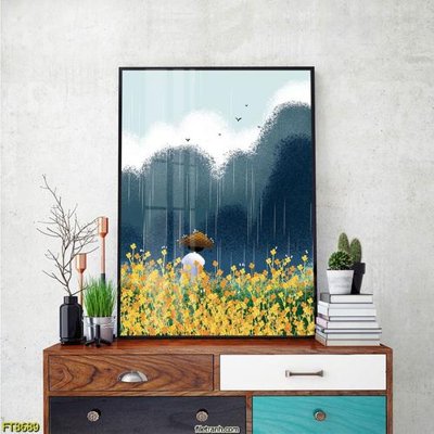 File gốc Tranh trang trí lối vào 1 tấm FT8689 (in ấn) màu sắc trung thực