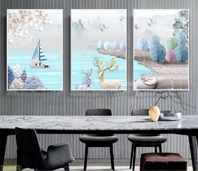 File in trần Tranh treo pha lê gương FT87483 (bản gốc) hoa văn